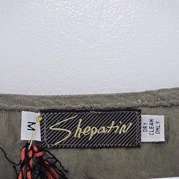 Giselle Shepatin Women's Silk Metallic Lagenlook Long Sleeves Top - M - Picture 4 of 9